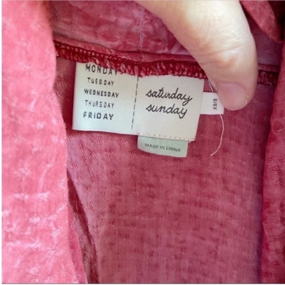 Anthropologie Saturday Sunday Wrapped kimono red looped cowl - Picture 5 of 7